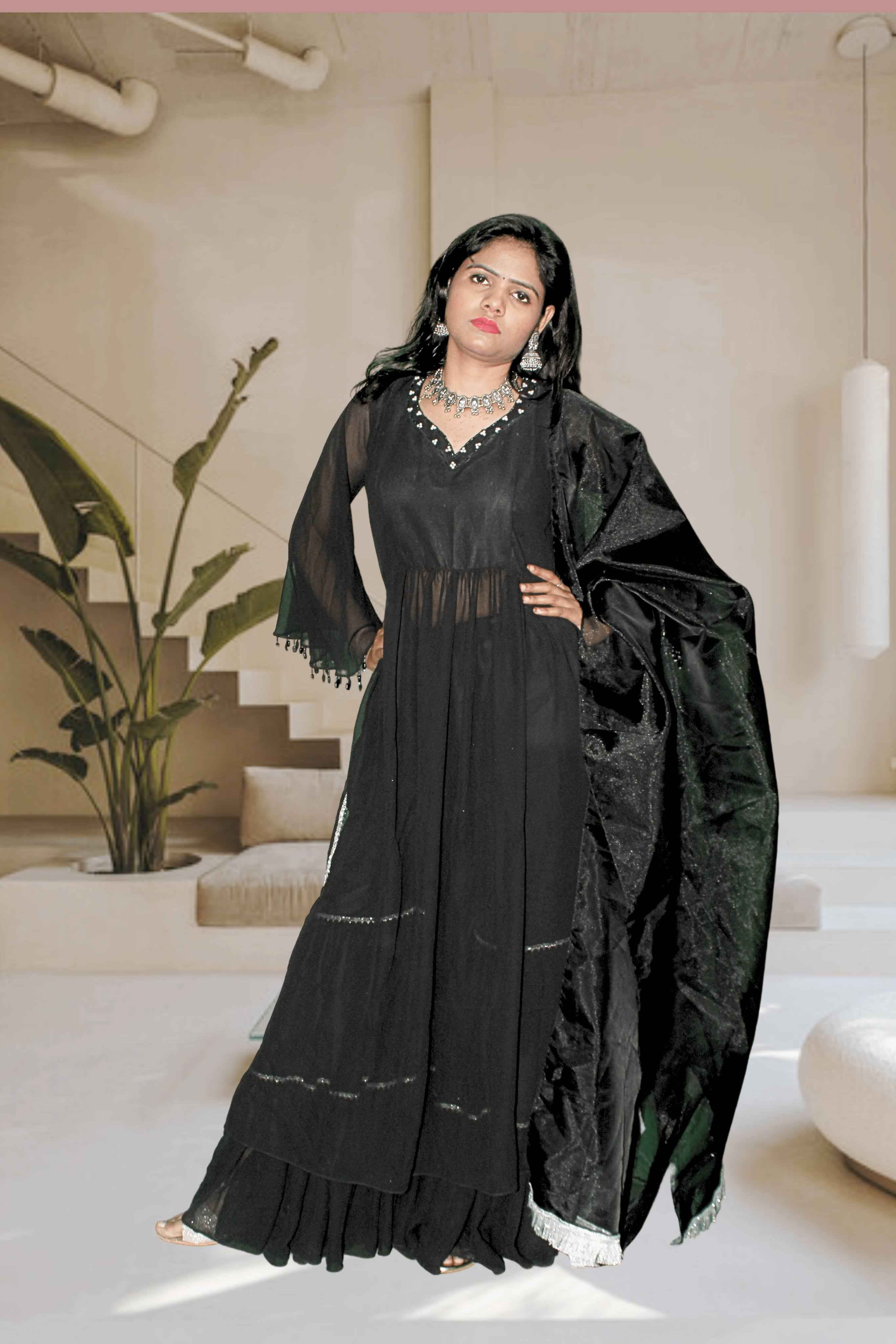 Shyama Black Sharara Set-2